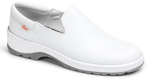 DIAN - Marsella Blanco 41, Zapato de Trabajo para Sanidad y Hosteleria, Zapato Laboral Unisex, Plantilla Acolchada Antibacteriana, Transpirable, Antirozaduras, Suela Antideslizante y Antiestática.