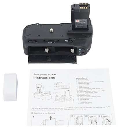 DSTE BG-E18 Multi-Power Vertical Battery Grip Holder Compatible with Canon EOS 760D 750D IX8 T6S T61 DSLR Camera as LP-E17
