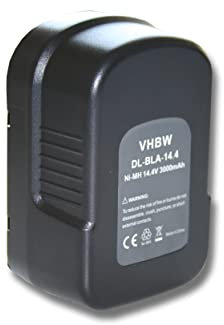 vhbw Batterie Compatible avec Black & Decker BDG14SF-2, BDGL1440, CDC140AK, CD142SK, CD14SFK, BDGL14K2 Outil électrique (3000 mAh, NiMH, 14,4 V)