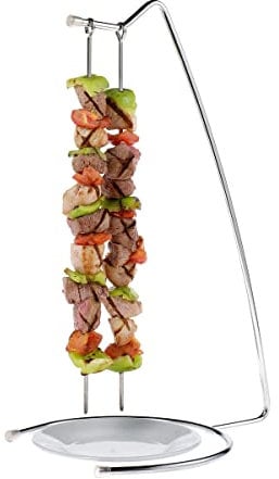 Louis Tellier - Spießhalter mit 2 Plätzen aus Edelstahl - Zum Präsentieren und Flambieren - Höchste Qualität - Französische Marke, Silber