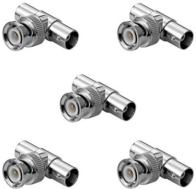 SIENOC BNC-T-Stueck BNC-Stecker auf 2xBNC-Kupplung Y-Verteiler Stecker (5 Stück)