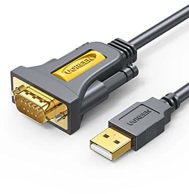 UGREEN Cable USB RS232 DB9 Serie 9 Pin Adaptador Conversor Puerto COM para Telescopio, Impresora, Decodificador, PLC, Máquina CNC, macOS, Windows 11 10 8 7 (2 Metros)