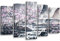 Feeby Bilder 5 Teile Kirschbaum 200x100 cm Typ A Wohnzimmer Schlafzimmer Büro Flur Küche Wandbilder Modern Bild auf Leinwand Wanddekoration Kunstdruck Design Rosa Grau