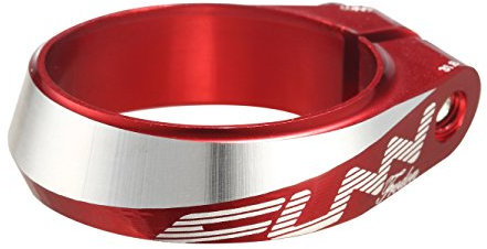 Funn Frodon Morsetto per Sella Imbullonato con diametro interno di 31,8 mm, in lega leggera e resistente, per mountain bike, BMX e bicicletta da strada (Rosso).