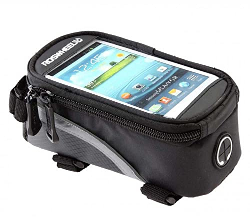 14 cm Smart Fahrrad Rahmen Front Tube Phone Bag Schutzhülle für iPhone Smartphone MP3 Schwarz mit Blau
