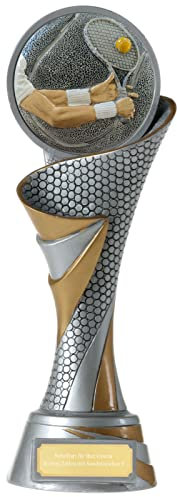 KDS FG Pokal M Trophäe Tennis mit Emblem 70 mm schwer mit Gravur ca. 24,5 cm hoch