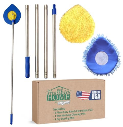 Chomp Wall dust and wash mop, Yellow Micorfiber, 60 Inch
