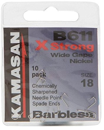 Kamasan B611 Spade Fishing Hooks - Size 18, One Size