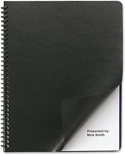 GBC GBC9742491 Premium Präsentationsbindemappen in Lederoptik, ohne Fenster, quadratische Ecken, schwarz, 200 Stück pro Box, 21,6 x 27,9 cm