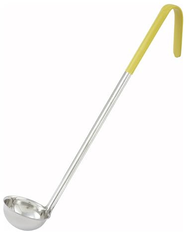 Winco Yellow Stainless Steel Ladle Handle, 1-Ounce, Medium