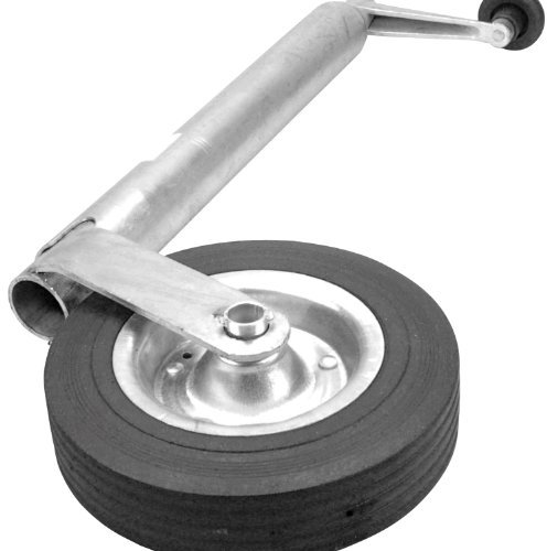 Cartrend 70136 Anhänger Stützrad für Wohn- & Transportanhänger, verzinkt, 48 mm, Vollgummi-Reifen
