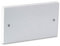 kenable 2 Gang Blanking Plate for UK Double Gang Back Box White with Screws