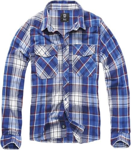 Brandit Check Shirt Herren Baumwoll Hemd M Blau