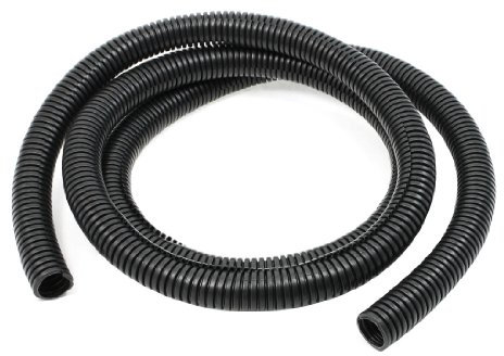 sourcingmap Gaine Cable électrique Fil Protection Tube de conduit ondulé fendu en plastique de 2 m 20 x 25 mm pour jardin, bureau noir