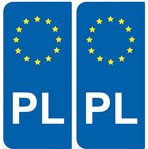Aufkleber 2-Nummernschild Auto PL Polen – ID europäischen
