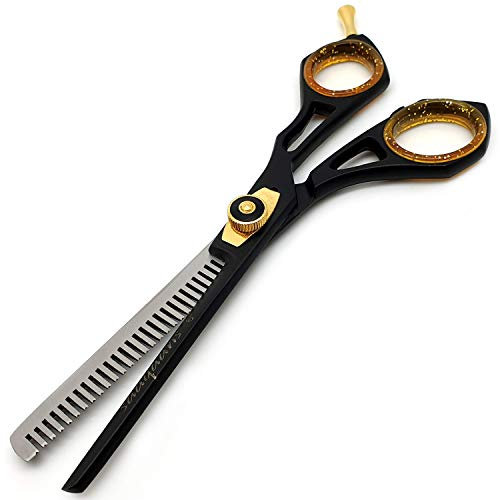 Saaqaans SQT-01 Professionelle Rasiermesser Scissor 6 mit einem schwarzen Schere Fall (Schwarz Verdünnende Schere)