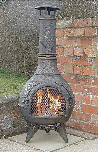 Castmaster stoves® - Calico Cast Iron Chiminea FREE BBQ Grill included - Bronze Finish*