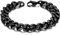JewelryWe Schmuck Herren Armband, Elegante Einfache Panzerarmband Biker Armkette Armreif, Edelstahl, Schwarz
