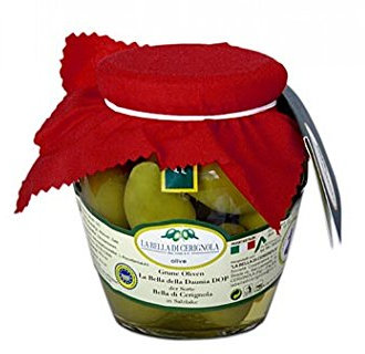 Grüne Riesen-Oliven, mit Kern, Bella di Cerignola, in Lake, 300g