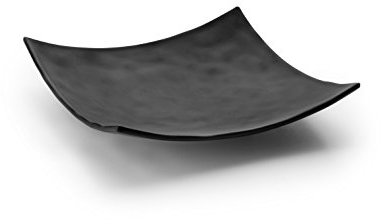 Piatto quadrato in melamina, colore: nero 25 x 25 x 5 cm