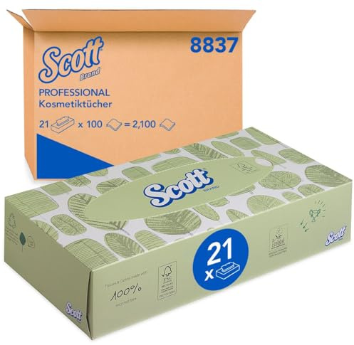 KCP 8837 Scott Gesichtstuch, weiß (1 Packung mit 100 Blatt)