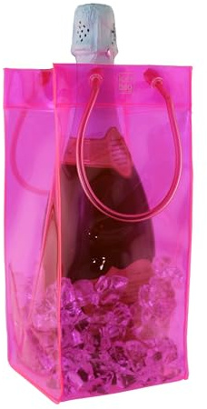 ICE BAG Collapsible Wine Cooler Bag (Translucent Pink) by Franmara