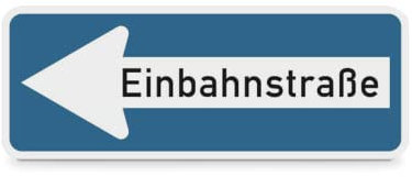 Verkehrszeichen Einbahnstraße linksweisend - Größe (BxH): 80,0 x 30,0 cm - Aluminium, retroreflektierend - Verkehrsschilid für den Straßenverkehr