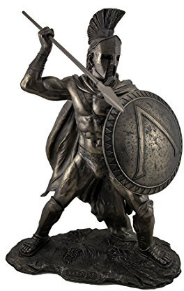 Veronese Großer spartanischer König Leonidas mit Schwert und Schild, bronzefarben