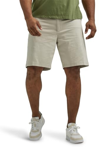 Lee Men's Extreme Motion Flat Front Short Stone 36