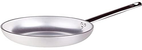 Pentole Agnelli Linea Alluminio 2 mm Padella Radiante Svasata Alta con Manico Inox , Argento, 20 cm