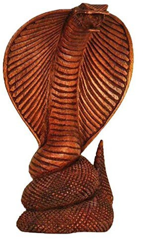 Kobra Holz Figur Skulptur Abstrakt Holzfigur Statue Afrika Asia Handarbeit Deko Cobra Größe 11 cm