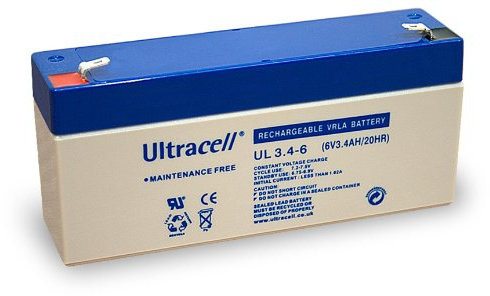 Wentronic Blei-Akku (Ultracell) 6 V, 3,3 Ah (Faston 187-4,8mm)