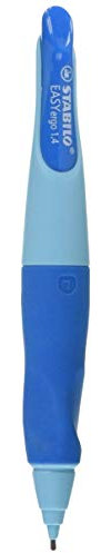 Ergonomischer Druck-Bleistift für Linkshänder - STABILO EASYergo 1.4 in blau - inklusive 3 dünner Minen - Härtegrad HB
