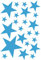 Samunshi® Wandtattoo Sterne Set 'gefüllt' 14x2,5cm6x5cm2x7,5cm1x10cm hellblau