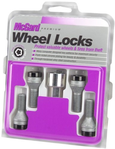 McGard 27305 Black Bolt Style Cone Seat Wheel Lock Set, 4 Locks / 1 Key