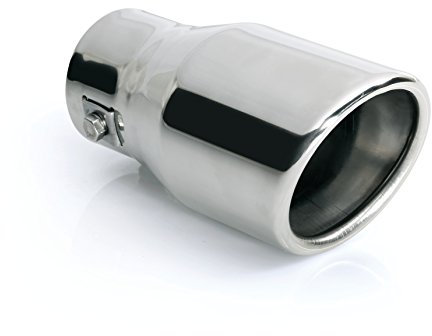 Lampa 40869 Edelstahl Auspuffblende TS-38, 35-42 mm, 2 Ports, Flansch, CE, Silber