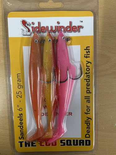 Sidewinder The Cod Squad 6-25grm- sandeels pack of 3