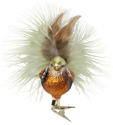Christbaumschmuck Glas 6cm Dompfaff auf Clip mundgeblasen handbemalt Vögel Weihnachtskugeln bunt