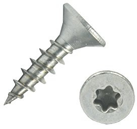 100 Stück Edelstahl-Schrauben 5x20 mm Vollgewinde Torx - Spanplattenschrauben mit Senkkopf - Holzschrauben/Holzbauschrauben - Werkstoff A2 VA V2A - Edelstahlschrauben/Universalschrauben TX25