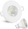 linovum® LED Einbaustrahler 2W flach IP65 weiß mit Wasserschutz für Bad, Dusche oder Außen inkl. GU10 Lampe warmweiß 2700K