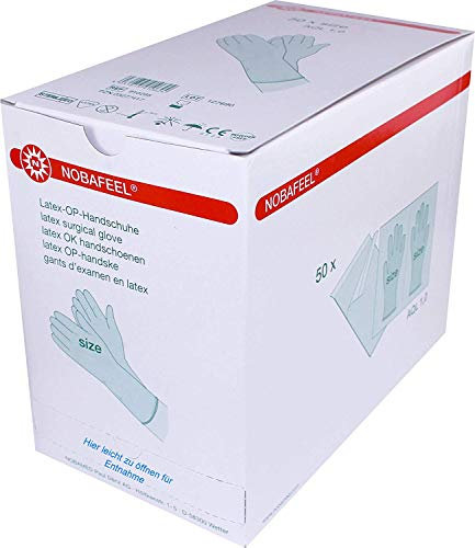 50 Paar sterile OP Handschuhe Latex Einmalhandschuhe PF Gr. 8,5