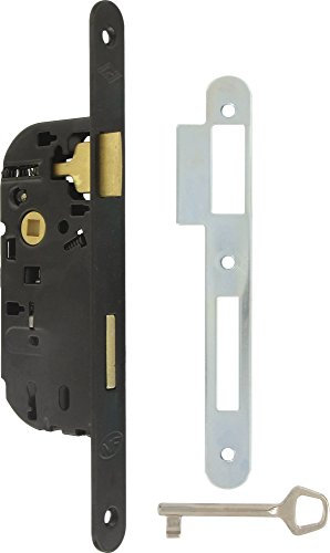 Serrure à larder époxy noire à fouillot - Clé L - Axe à 40 mm - JPM