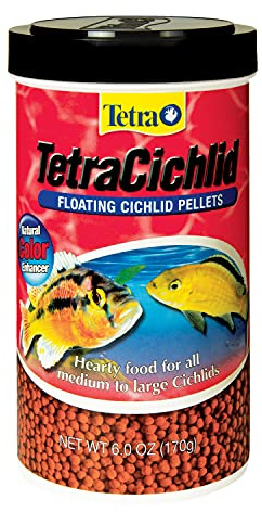 TetraCichlid fish Floating Cichlid Pellets 6 Ounces, Nutritionally Balanced Diet (77063)