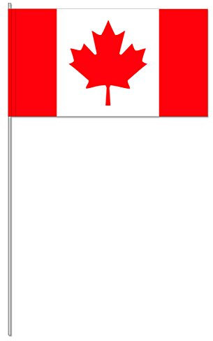 10 Fähnchen * KANADA * als Deko für Mottoparty oder Länder-Party // Flaggen Fahnen Papierfahnen rot weiss canada