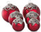 Loberon Weihnachtsschmuck 6er Set Valyn, DREI Großen, Mundgeblasen, fein Gearbeitete Ornamente, Weihnachtskugeln, Christbaumschmuck, Glas, Eisen, rot/Silber