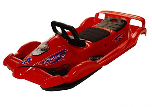 AlpenGaudi Unisex Doublerace Rot Doppelsitzer Schlitten, rot, 114x55x28 cm EU