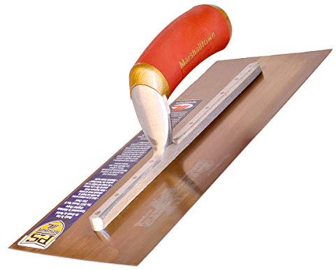 Marshalltown 13438 Frattazzo lisciante PermaShape, Forma Curva, in Acciaio Dorato, Perfetto stuccatori, Dimensioni: 330x127 mm, Oro