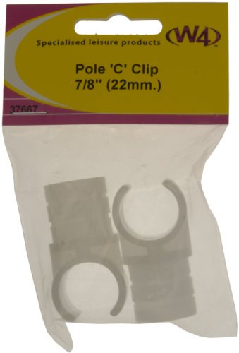 W4 Pole Clip 7/8inch - White, 2 Pack