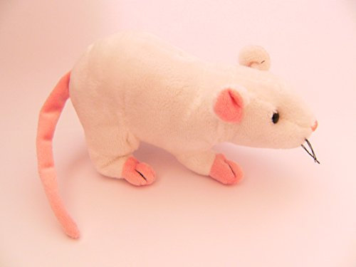 Unbekannt Stofftier Ratte 20 cm +12 cm Schwanz, weiß, Kuscheltier, Plüschtier, Ratten, Maus