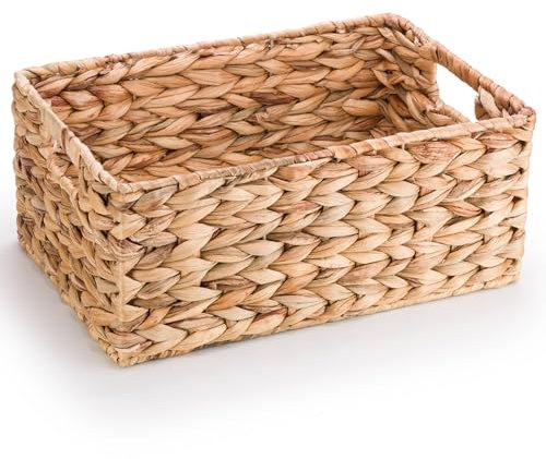 Woodluv Storage Baskets for Shelves, Woven Natural Hamper Gift Basket Bathroom Storage Basket organiser Toys Storage, Large